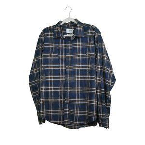 Goodfellow & Co Plaid Button-Up Shirt - Navy Blue, Green & White - Size XL